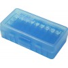 MTM Ammo Box 9mm 380ACP 50rd Flip, Clr-Blue #P50-9M-24